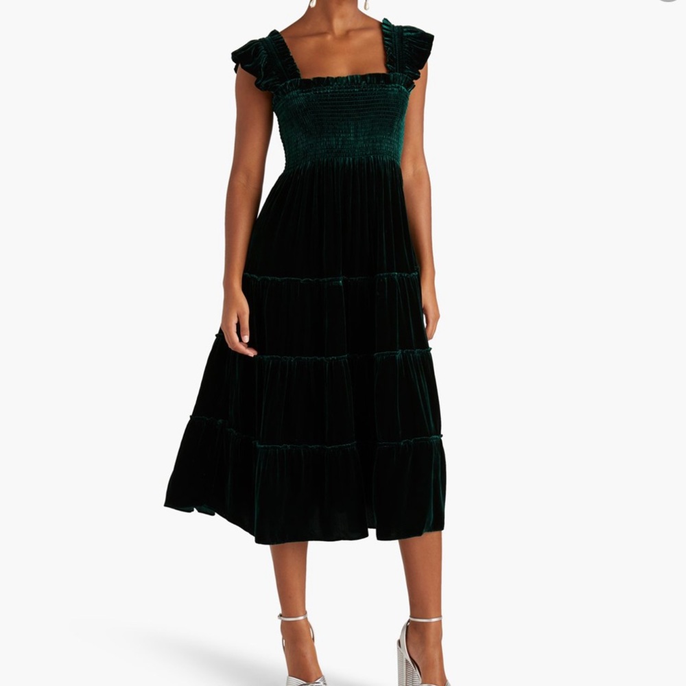 Hill House Ellie Nap Dress in Emerald Velvet